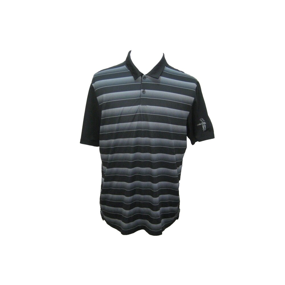 ADIDAS Men's (Large) Black Striped Short Sleeve Golf Polo Shirt Cinnabar Hills